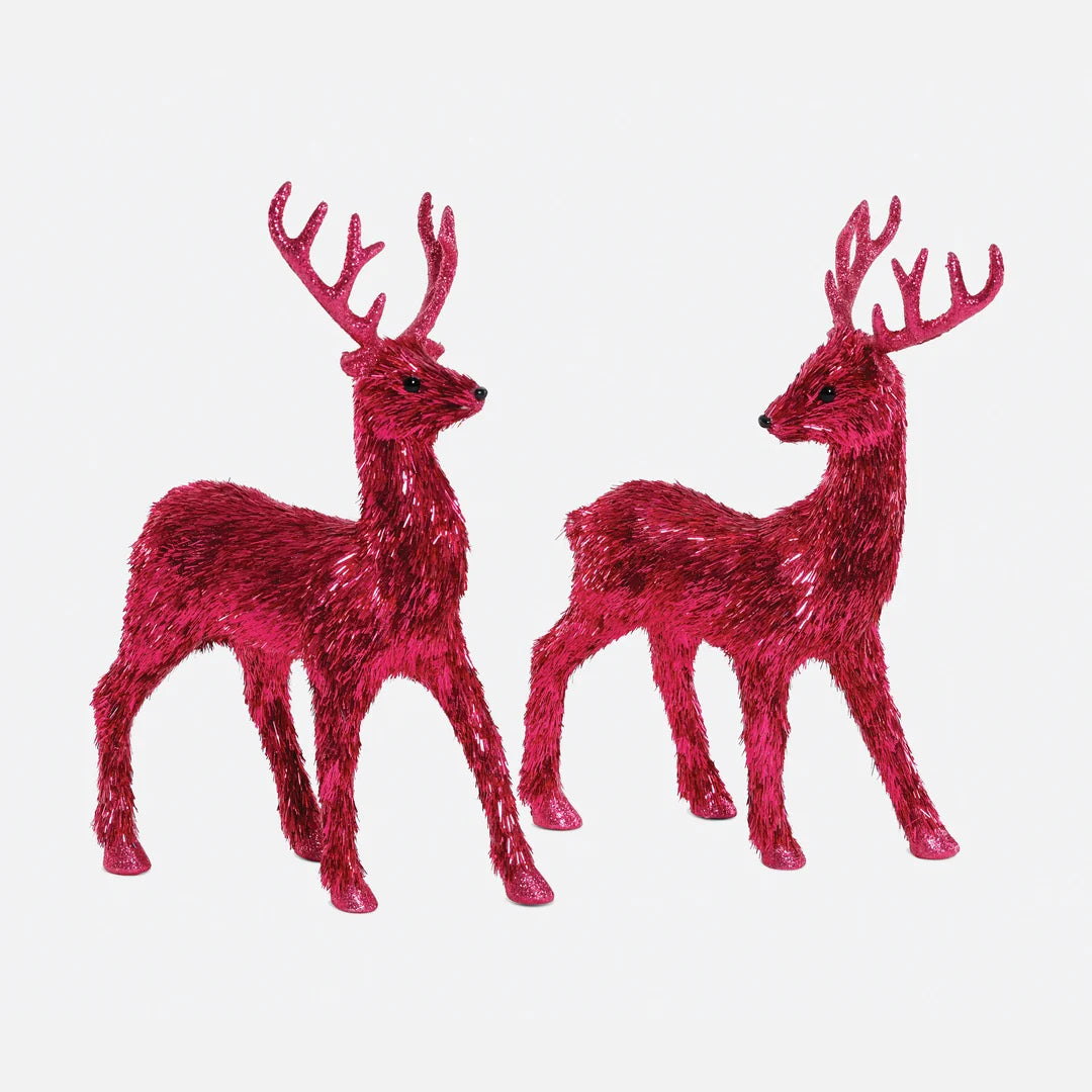 Festive Fiber Blend Standing Deer Hot Pink