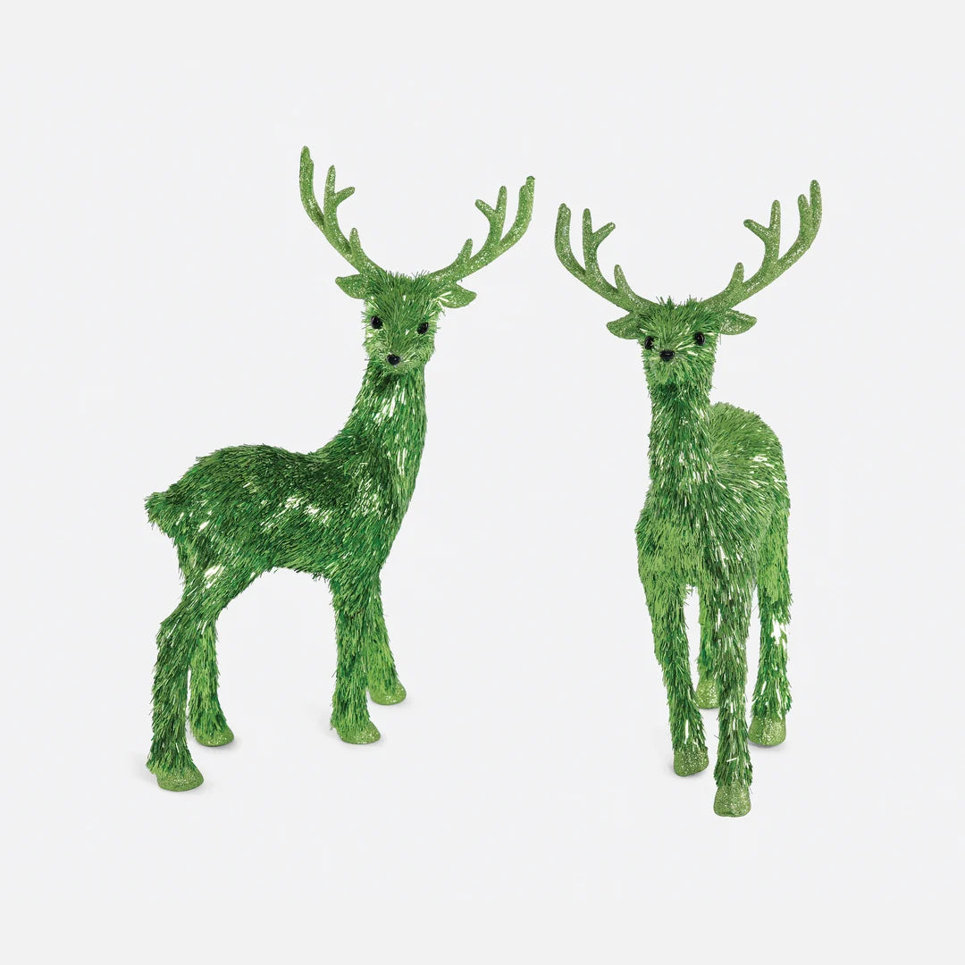 Festive Fiber Blend Standing Deer Green