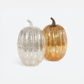 Lit Glass Pumpkin with Stem - Tall