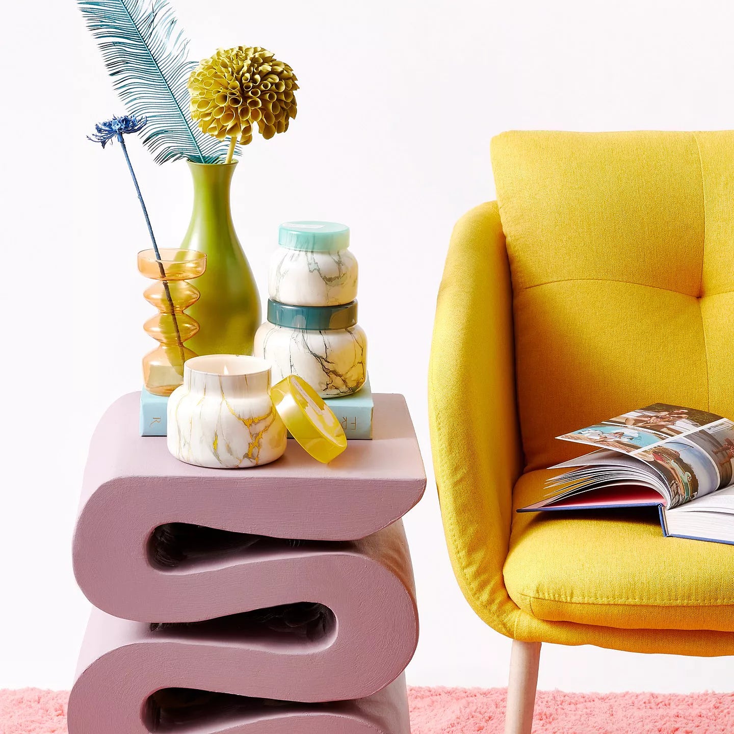 COCONUT SANTAL MODERN MARBLE PETITE JARS, 8 oz