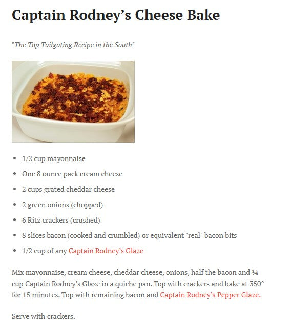 Captain Rodney's Private Reserve- Glaze