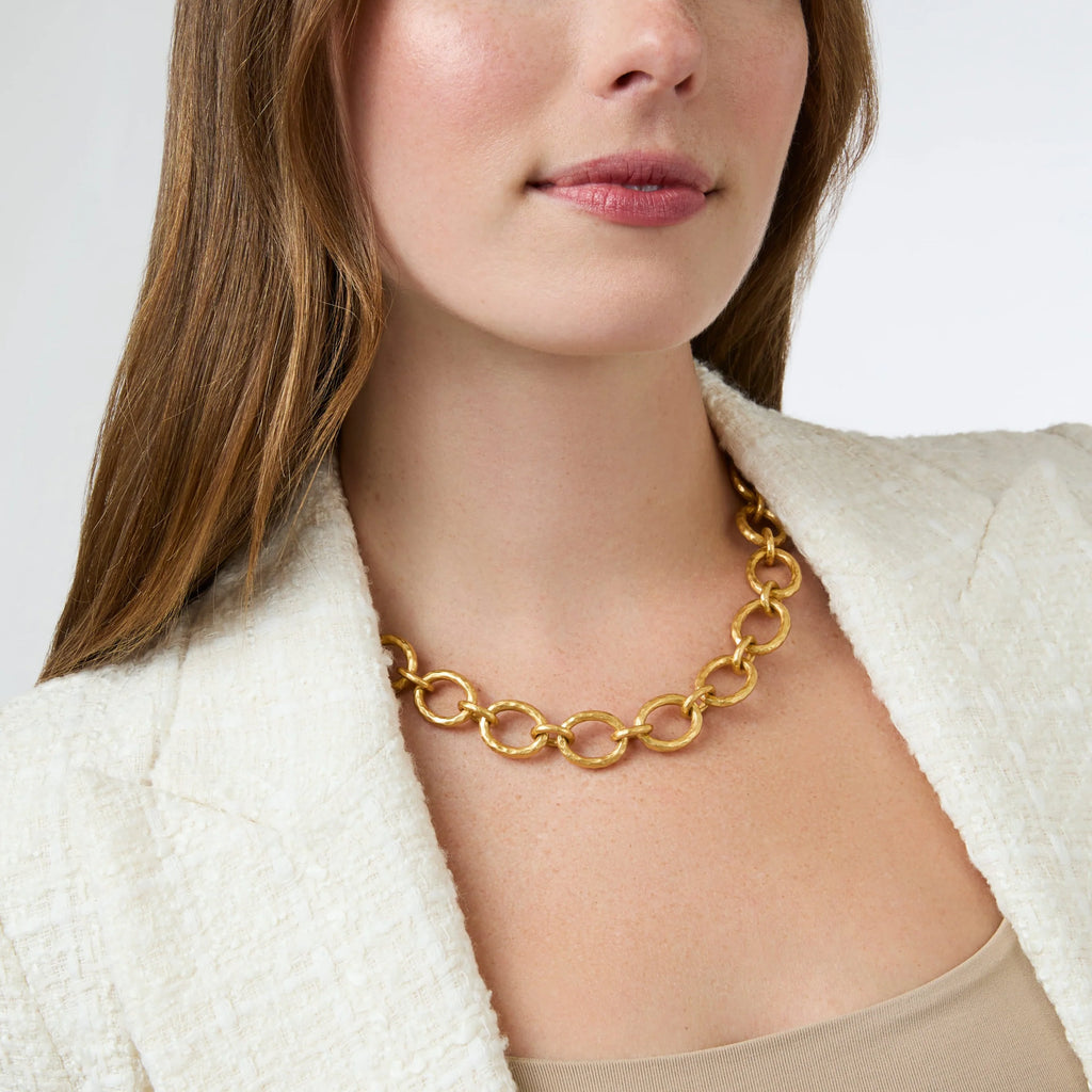 Catalina Demi Link Necklace-Pearl