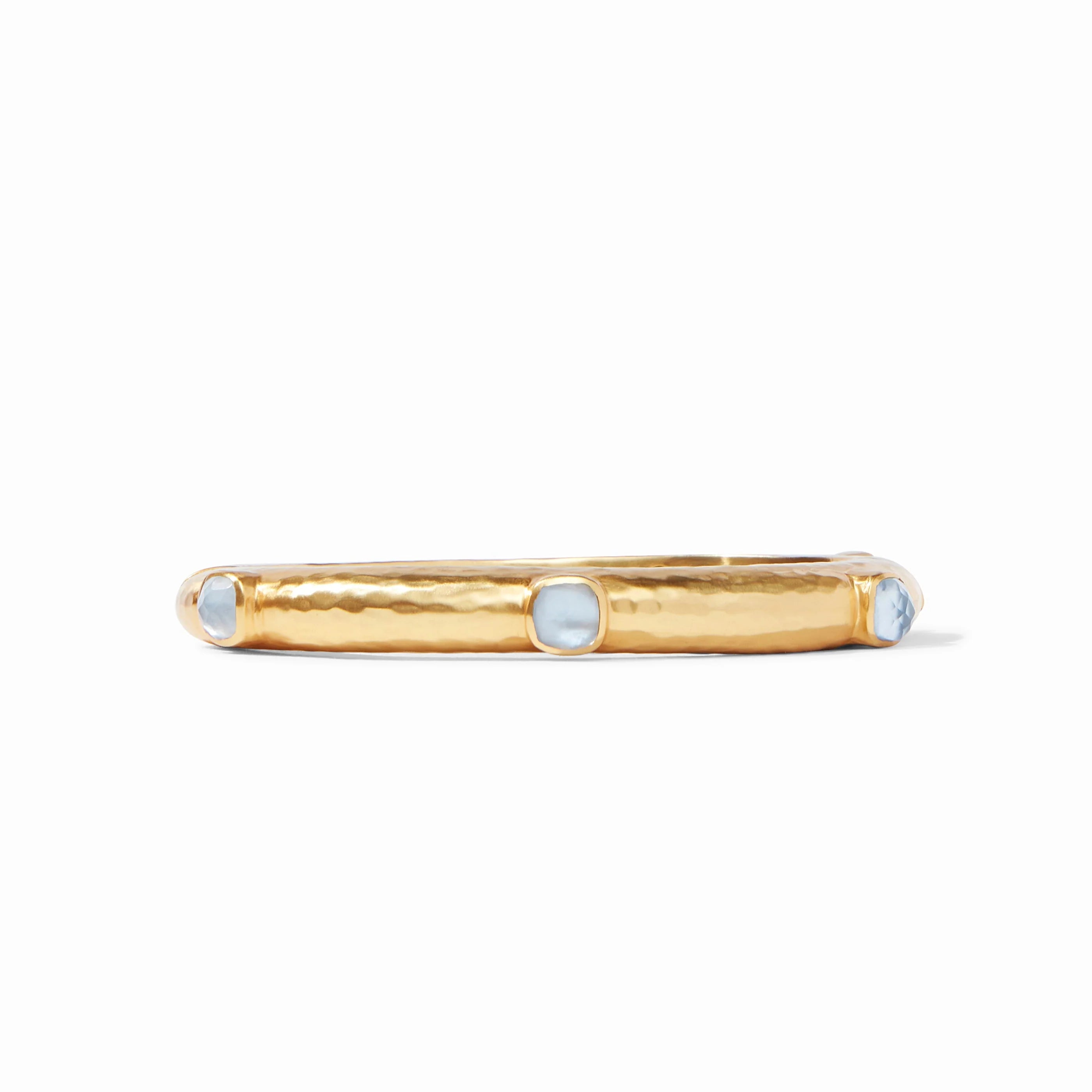 Catalina Hinge Bangle Iridescent Chalcedony Blue