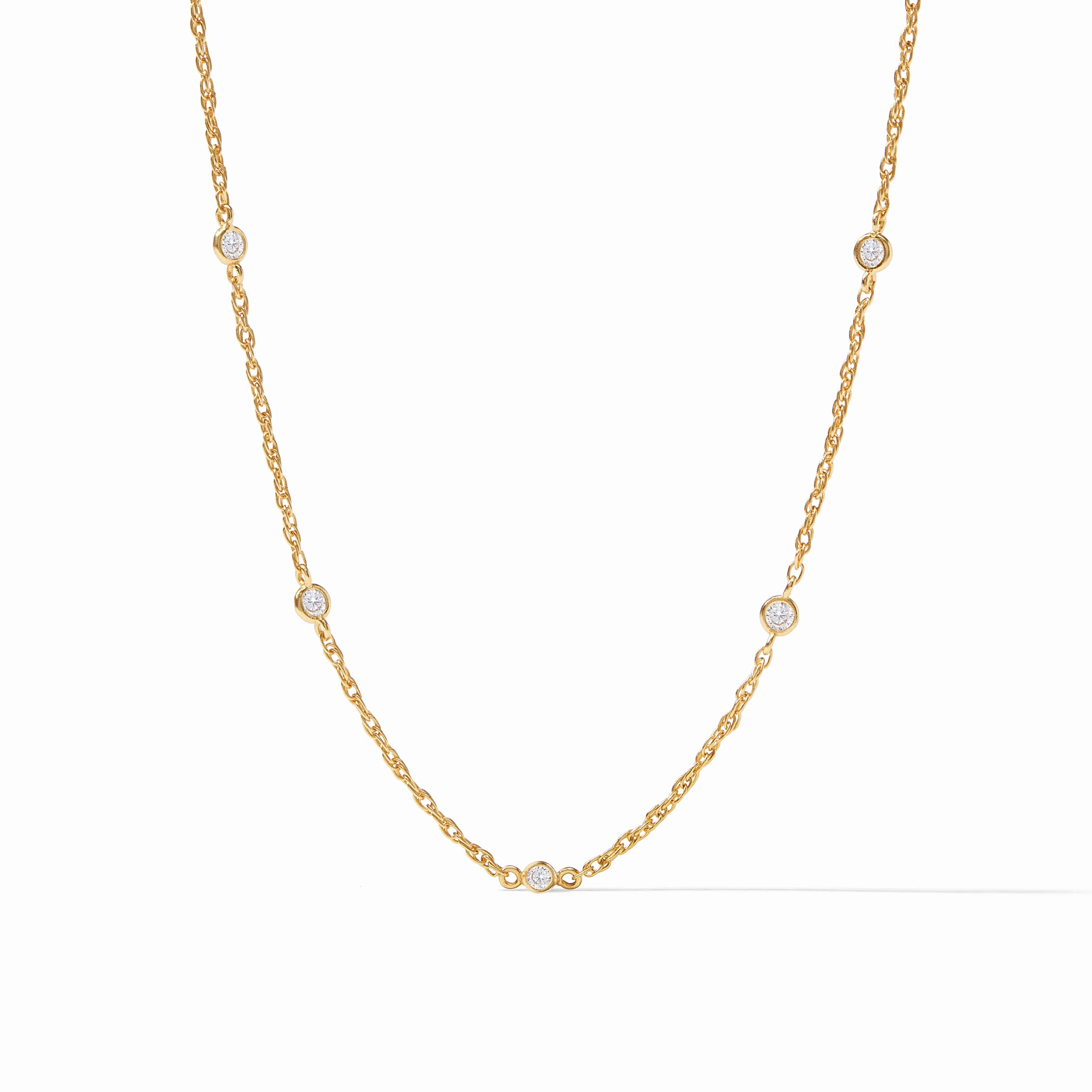 Celeste Delicate Station Necklace-Cubic Zirconia