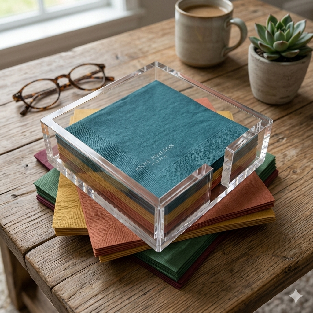 Clear Cocktail Napkin Acrylic Tray