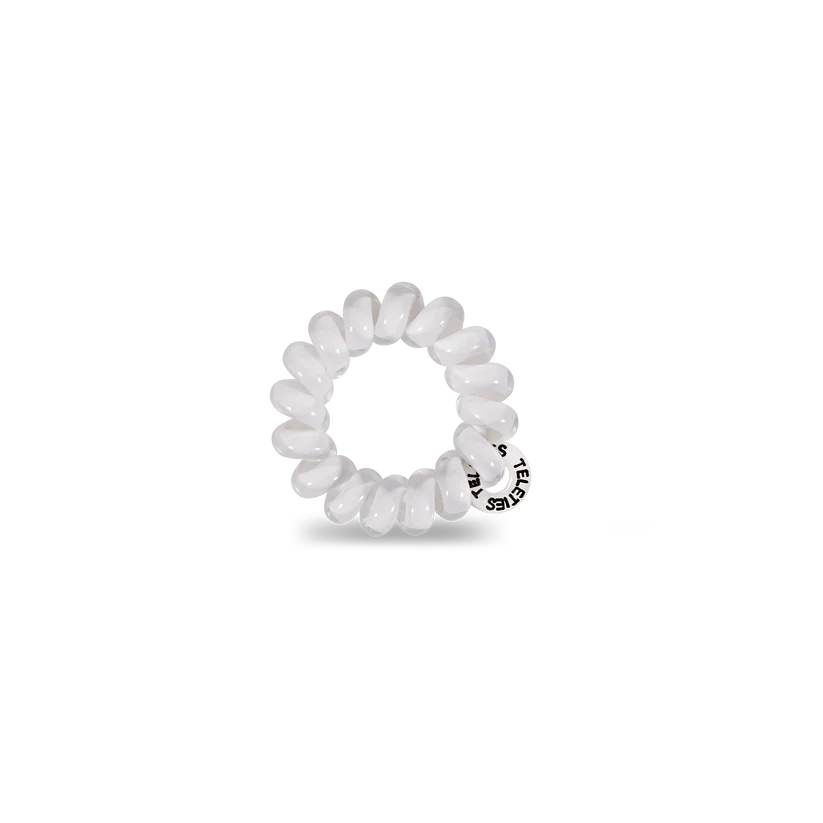 TELETIES Coconut White tiny white spiral coil hair ties pack