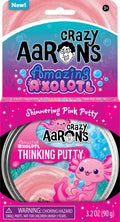 Crazy Aaron's Amazing Axolotl putty packaging with pink and blue design