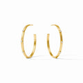 Crescent Stone Hoop Cubic Zirconia Earrings