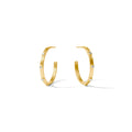 Crescent Stone Hoop Cubic Zirconia Earrings