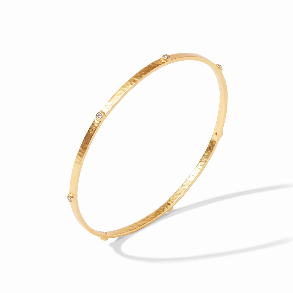 Crescent Stone Bangle Cubic Zirconia-Medium