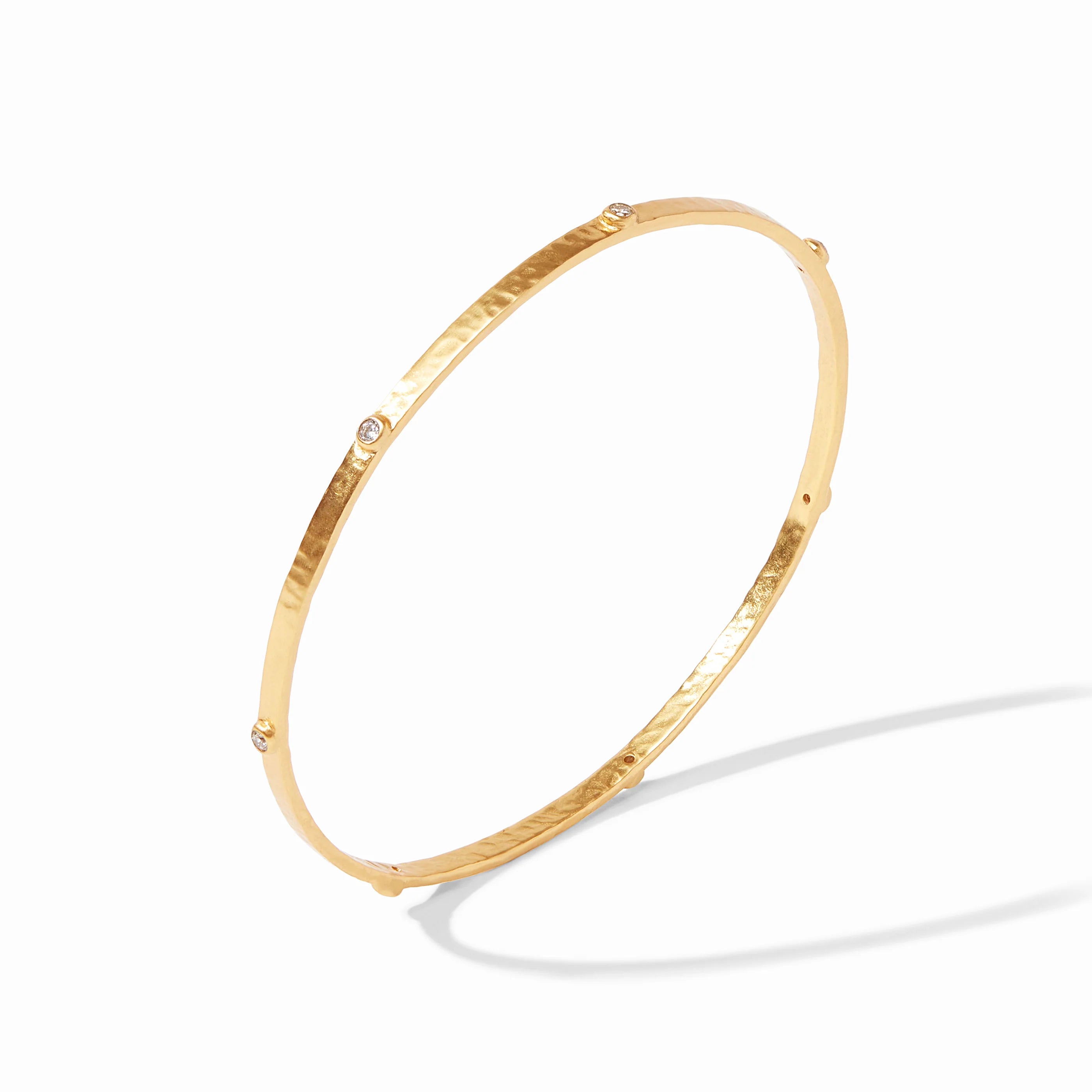 Crescent Stone Bangle Cubic Zirconia-Medium