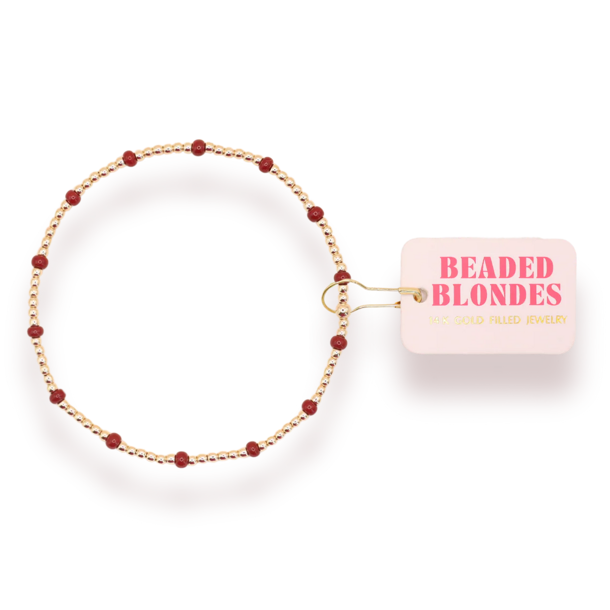 Beaded Blondes - Crimson Red Dainty Poppi Bracelet