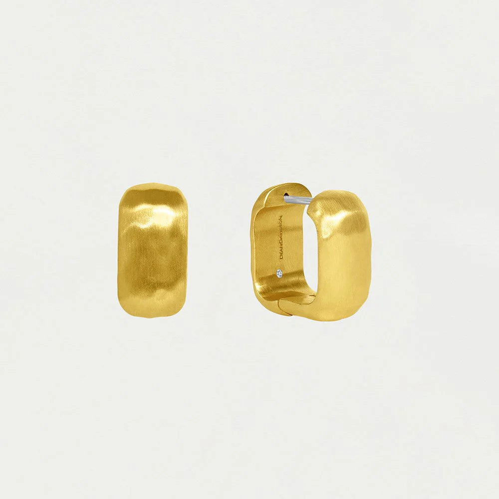 Nomad Square Huggie Hoops- Gold