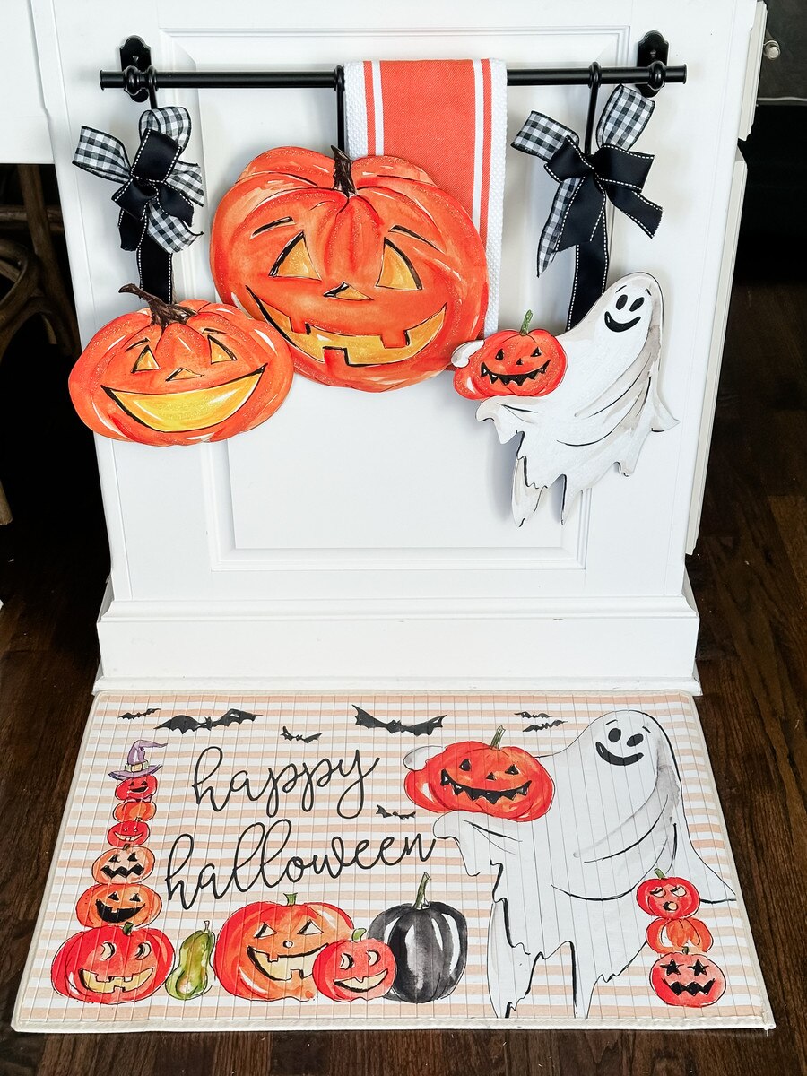 Orange Jack-O-Lantern Pair Set of 2