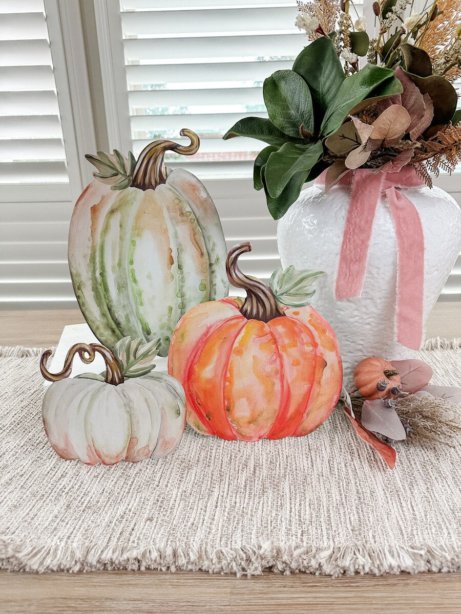 Water Color Pumpkins (Set of 3)
