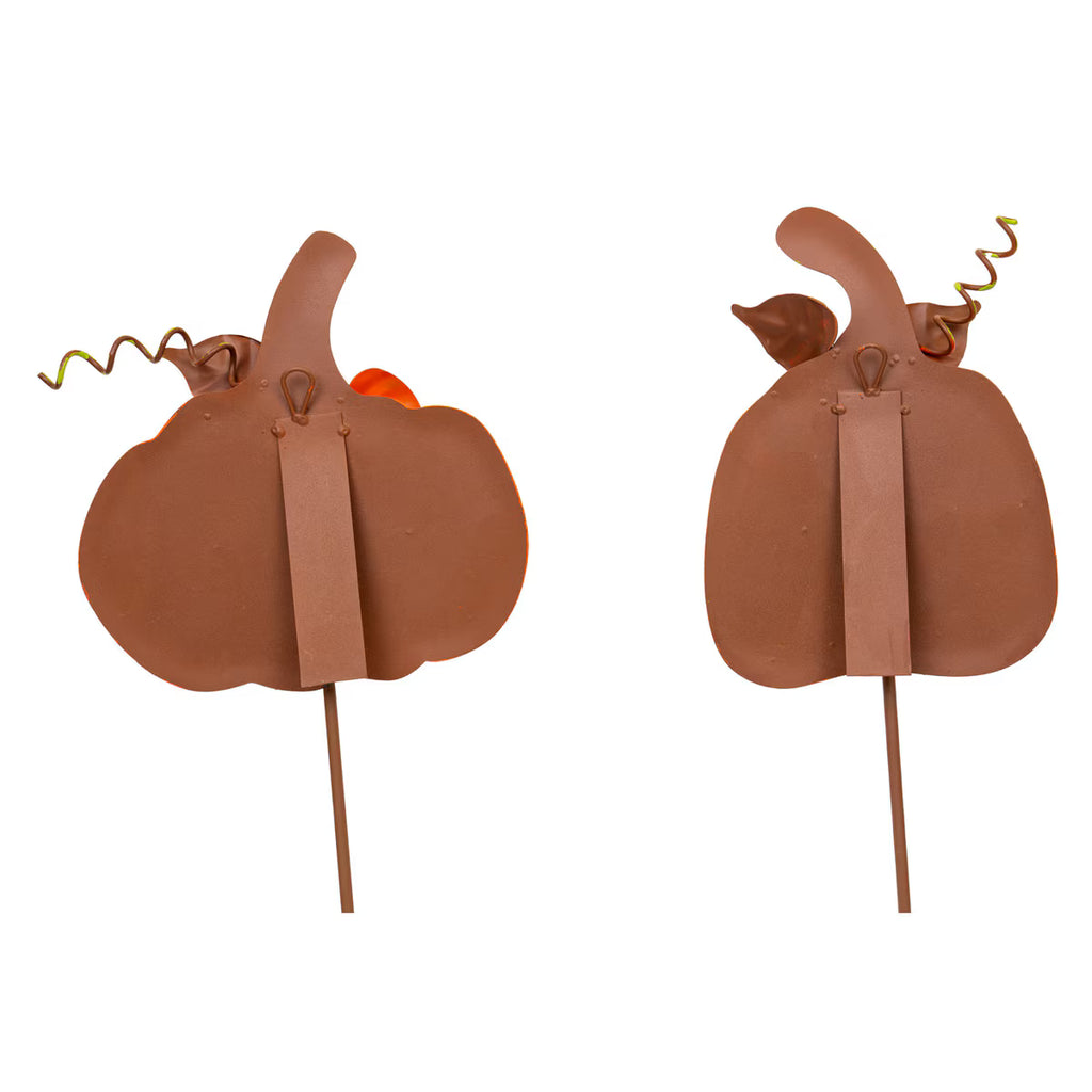 Small Ribbon Pumpkins Orange Set of 2