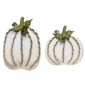 Large Ribbon Pumpkins Cream (Set of 2)