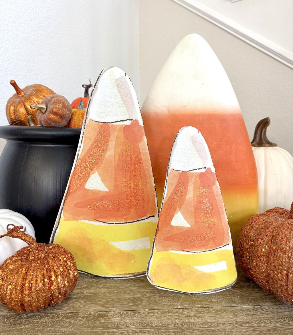 Orange Candy Corn Set of 2