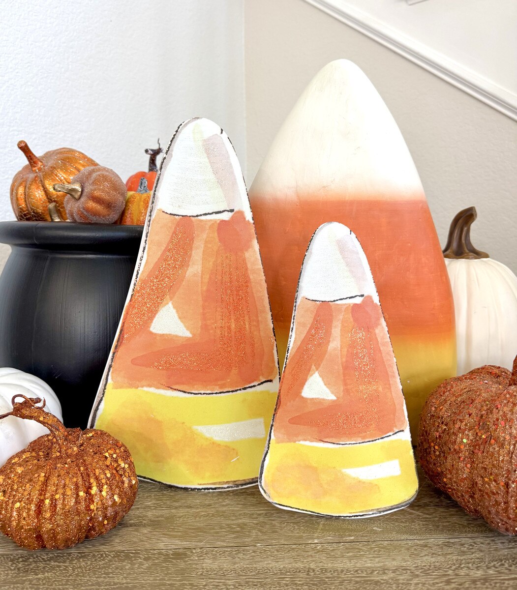 Orange Candy Corn Set of 2