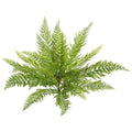 12" Artificial Green Lace Fern Bush. LDPE Plastic