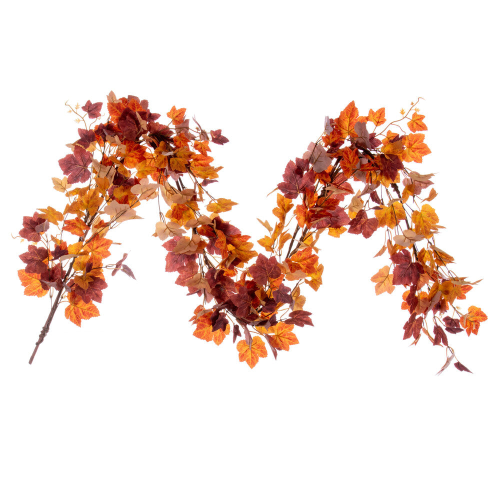 60" Orange Fall Maple Leaf Garland