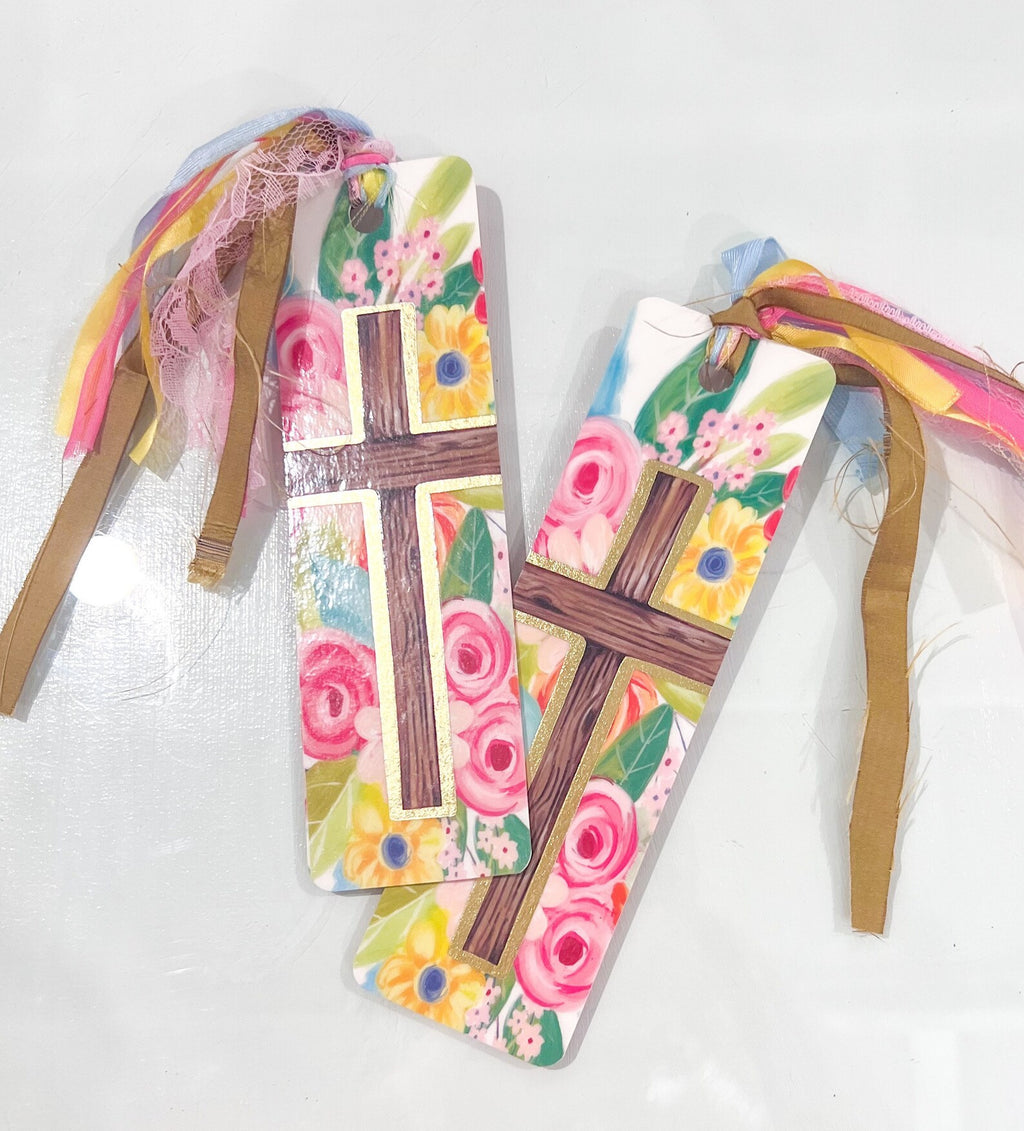 Floral Cross Tassel Bible Bookmark