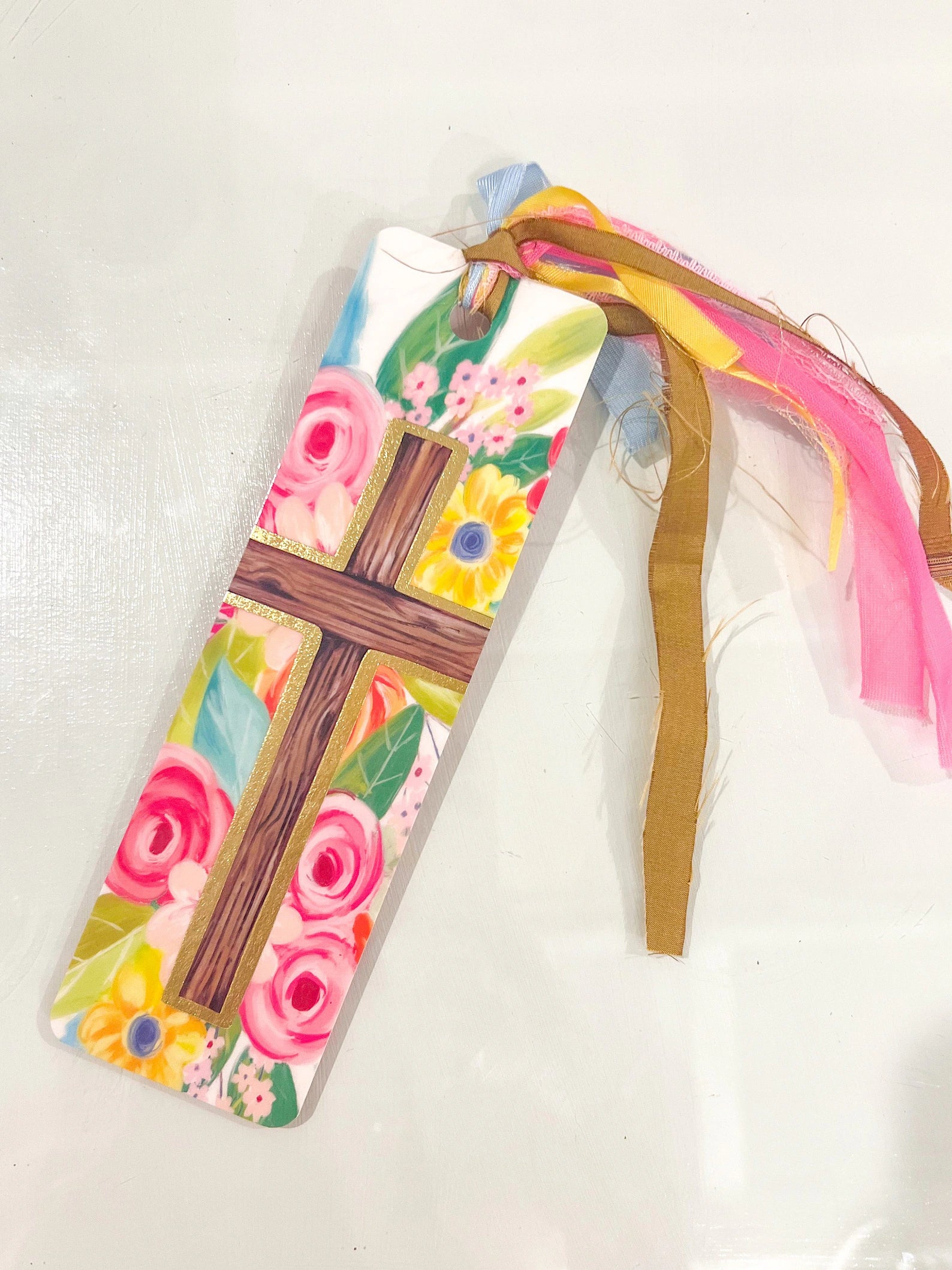 Floral Cross Tassel Bible Bookmark