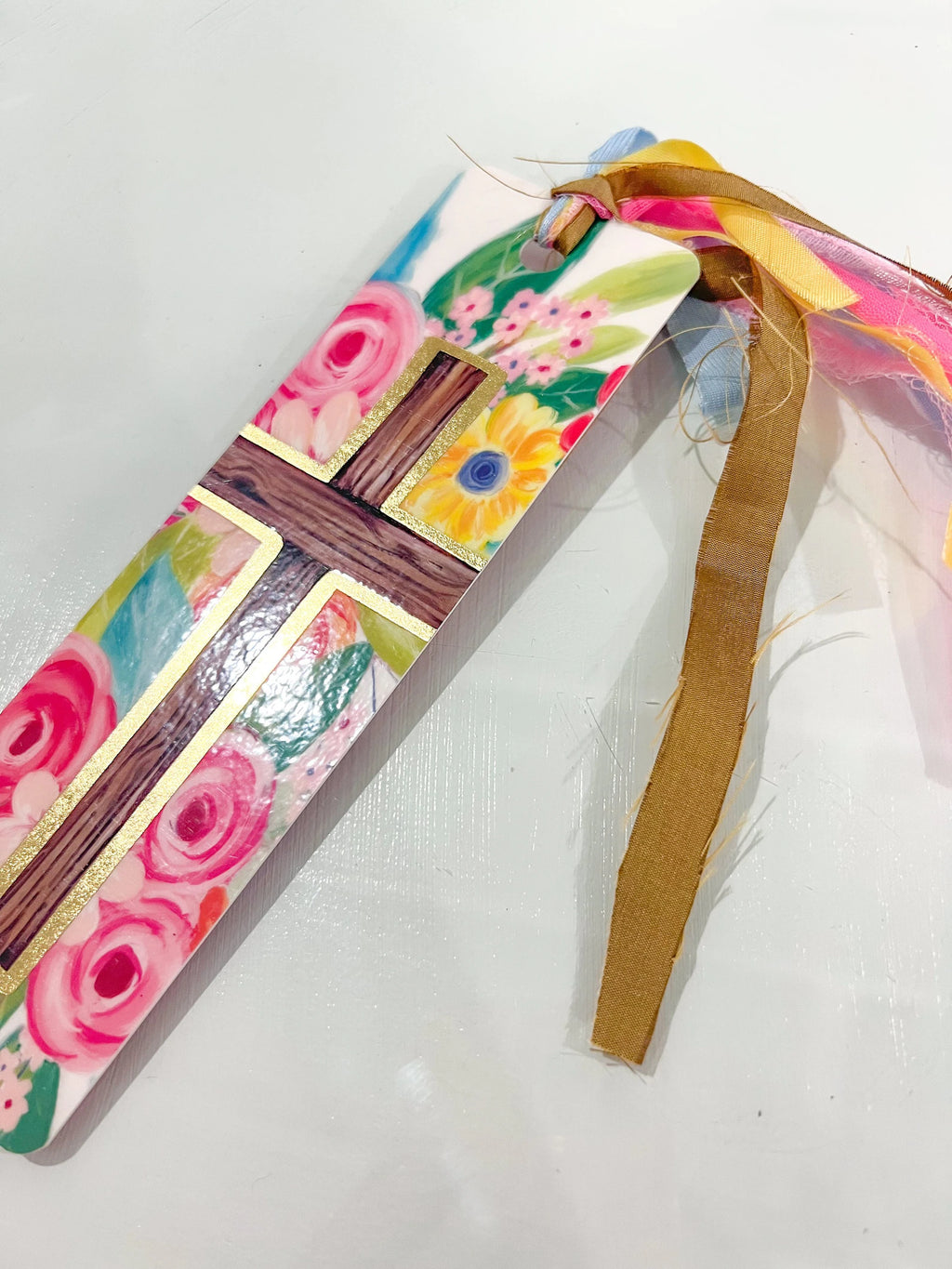Floral Cross Tassel Bible Bookmark