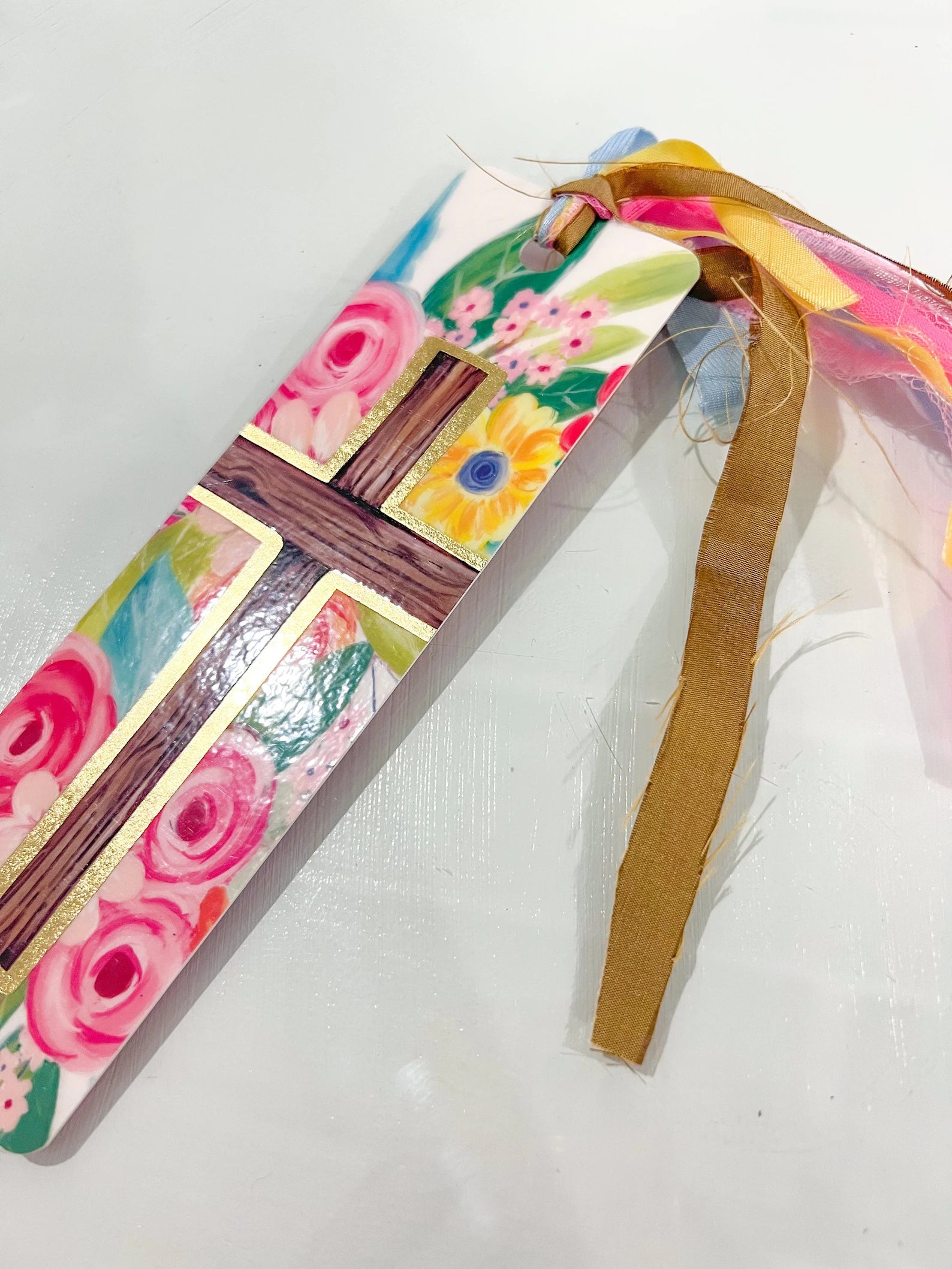 Floral Cross Tassel Bible Bookmark
