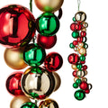 4' Red, Green and Gold Ball Garland