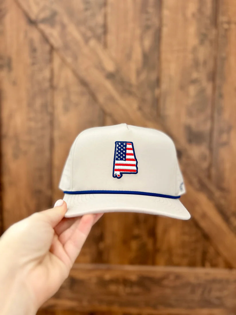 KHAKI Alabama American Flag Hat
