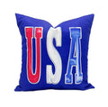 Holographic foil USA patriotic 20x20 decorative pillow red white blue accent pillow