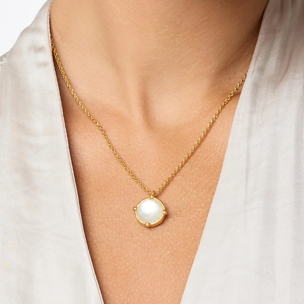 Honeybee Solitaire Necklace-Iridescent Clear Crystal
