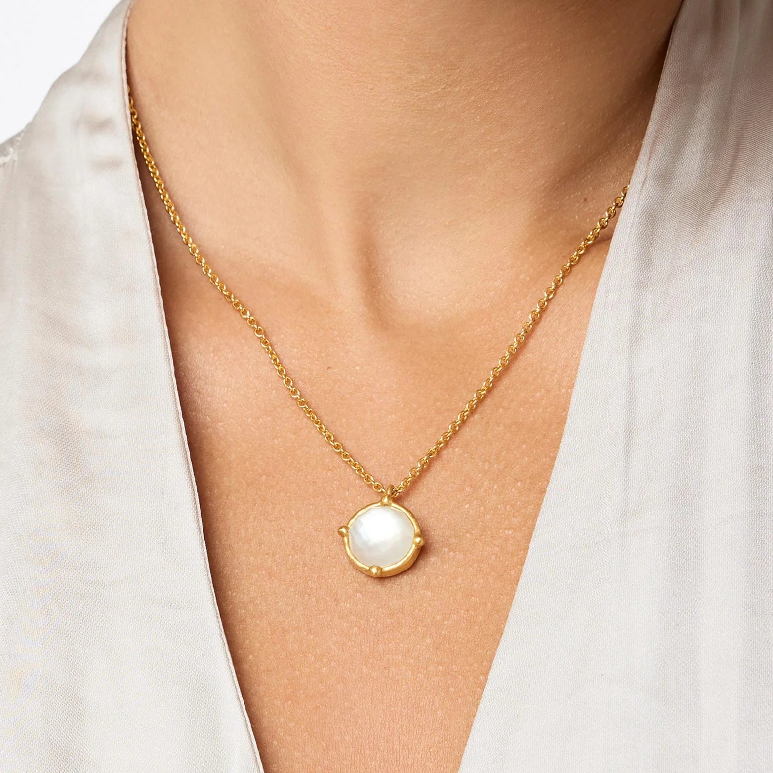 Honeybee Solitaire Necklace-Iridescent Clear Crystal