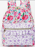 Purple Flower Girls Ruffle Backpack