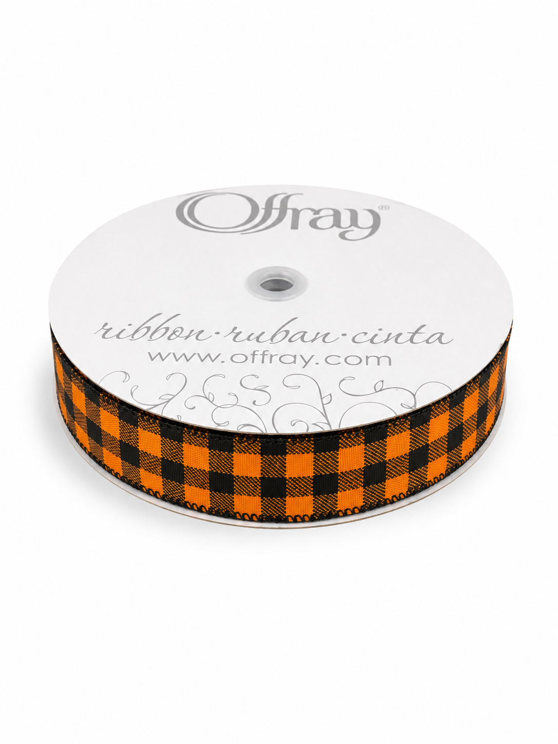 Orange & Black Checkered Ribbon