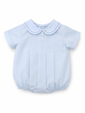 Smocked Romper & Hat Blue Preemie