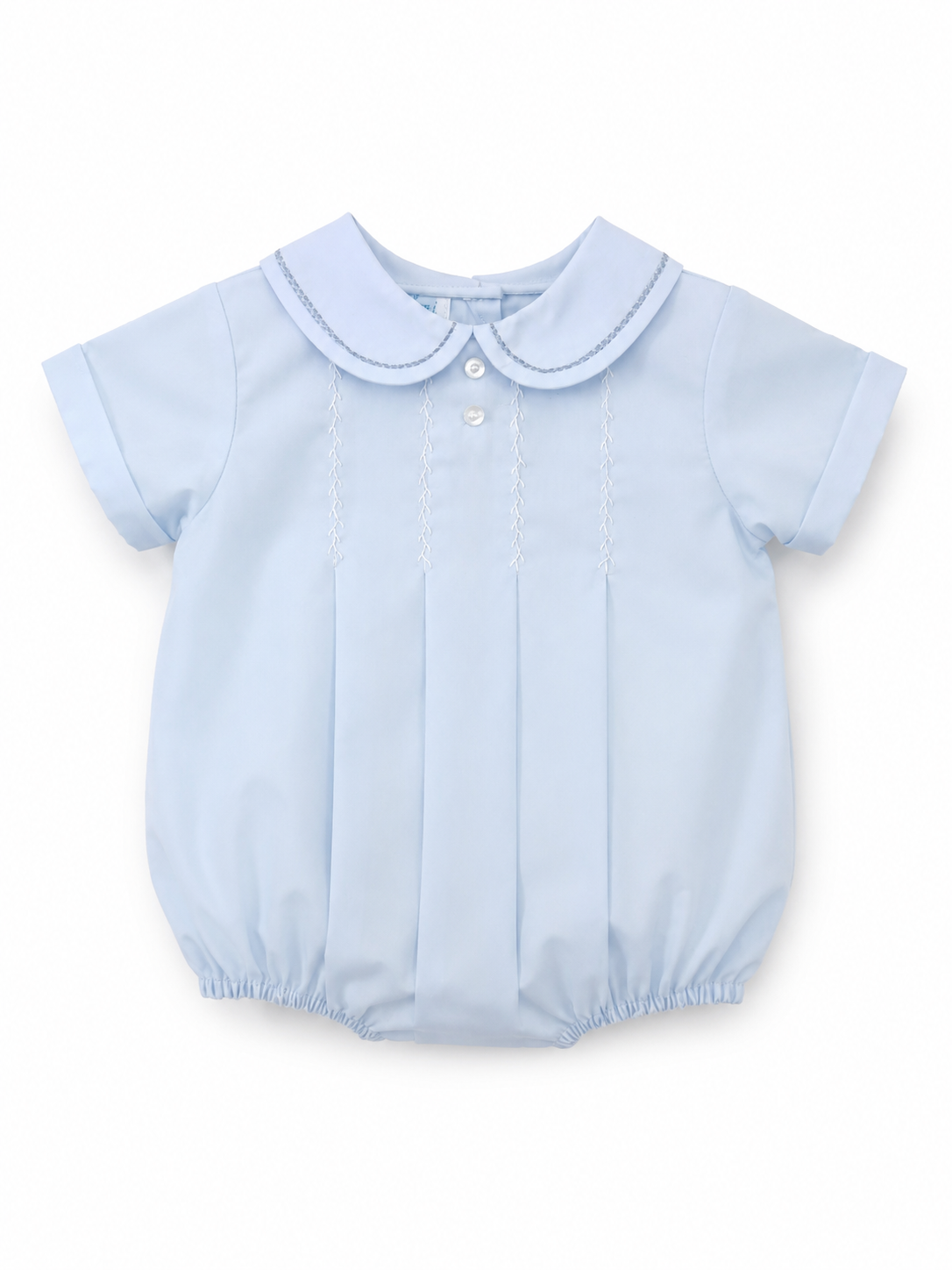 Smocked Romper & Hat Blue Preemie