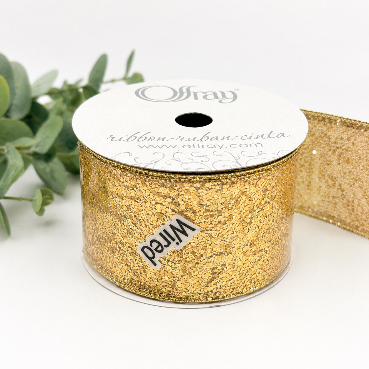 Gold Glitter Sequin Ribbon