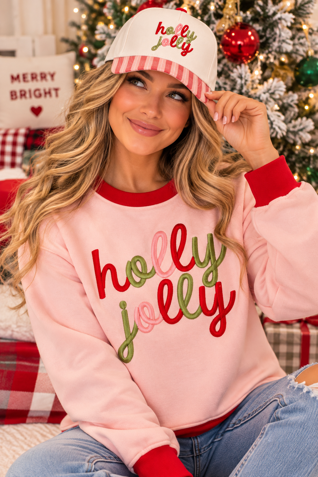 Classic Canvas Hat-Holly Jolly