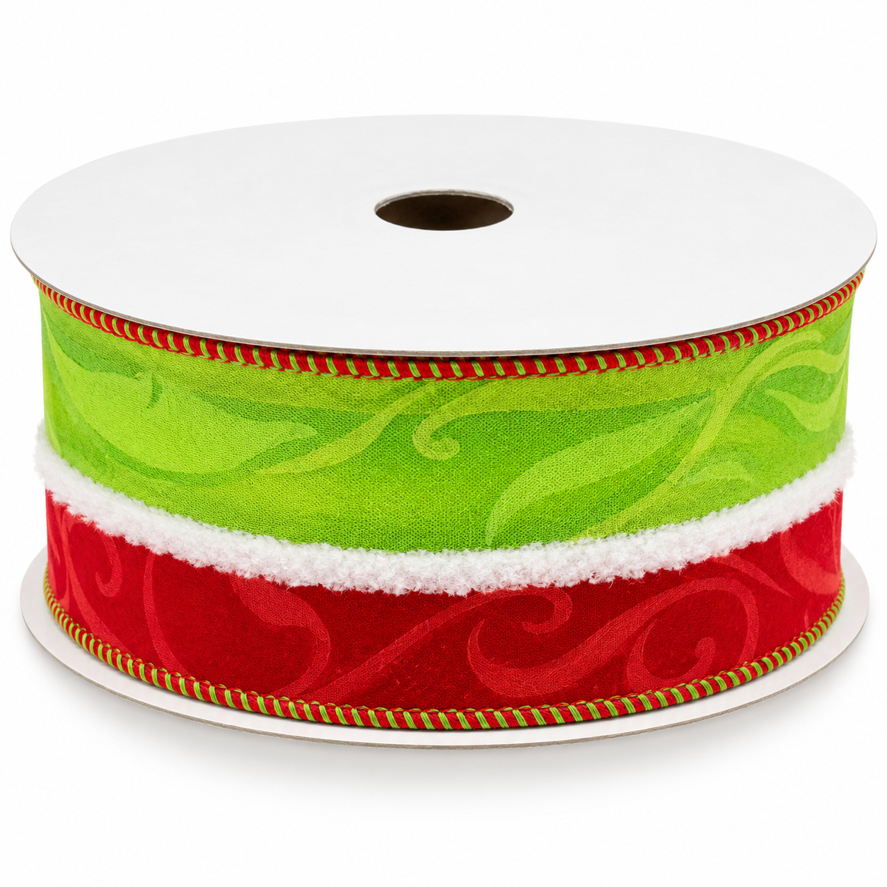 2.5" x 10Y Fur Stripe Felt Wired Ribbon