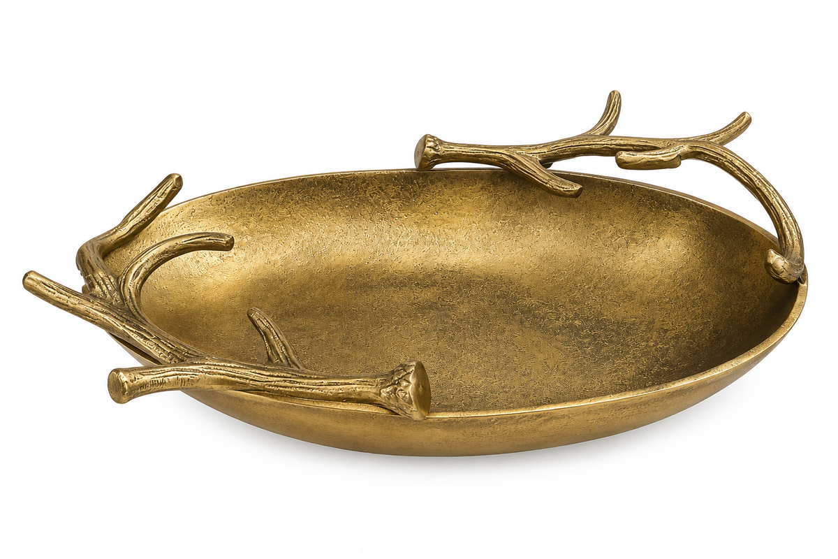 Gold Brass Antler Bowl