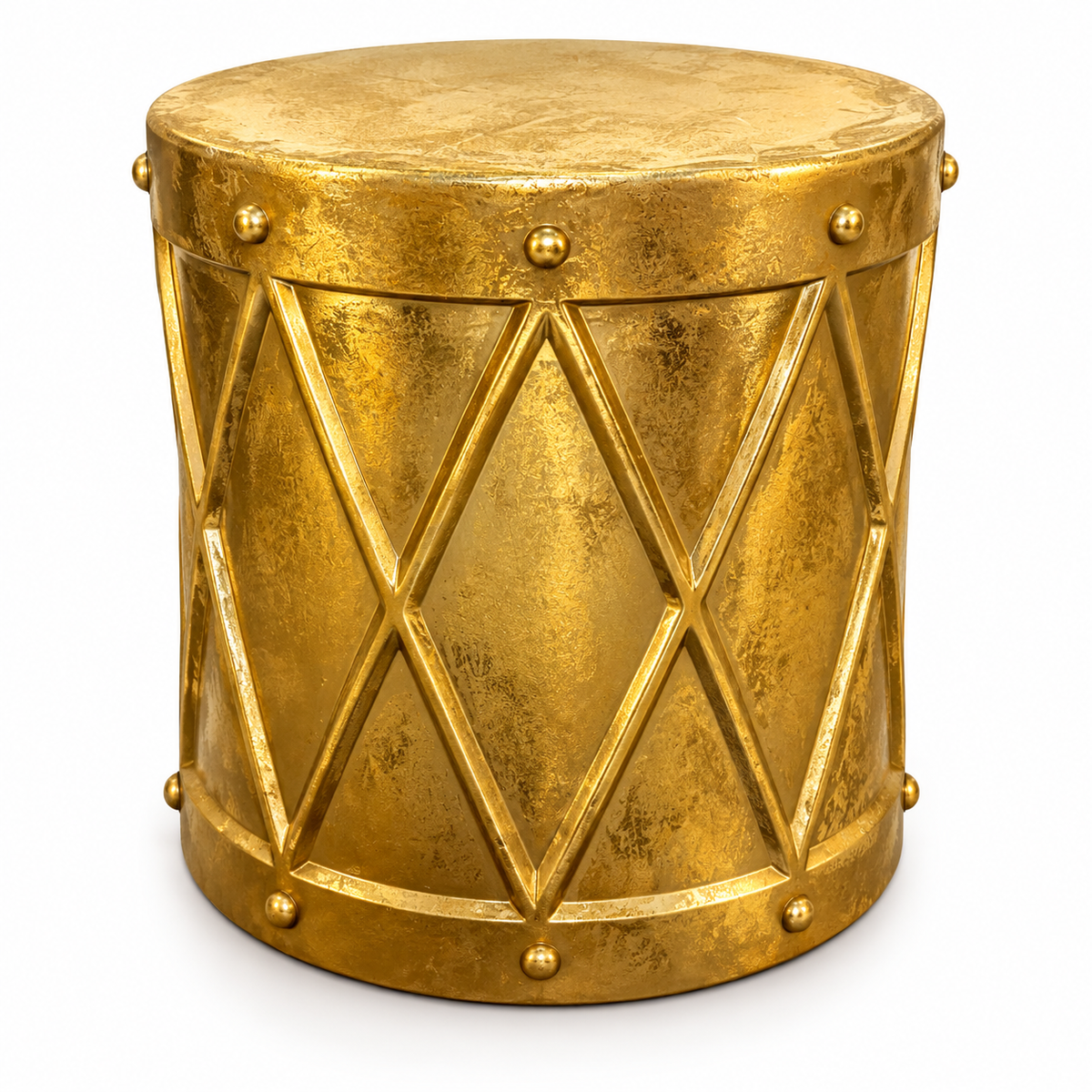 16" Royal Court Drum Planter/Stand Gold