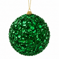 5" Green Sequin Ball Ornament