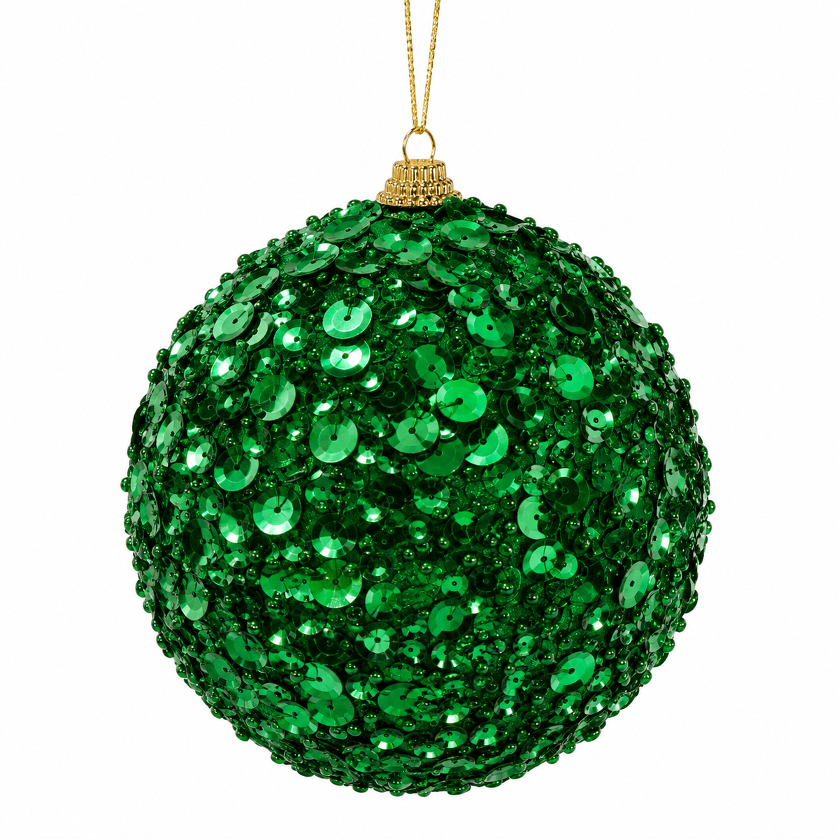 5" Green Sequin Ball Ornament