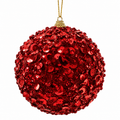 5" Red Sequin Ball Ornament