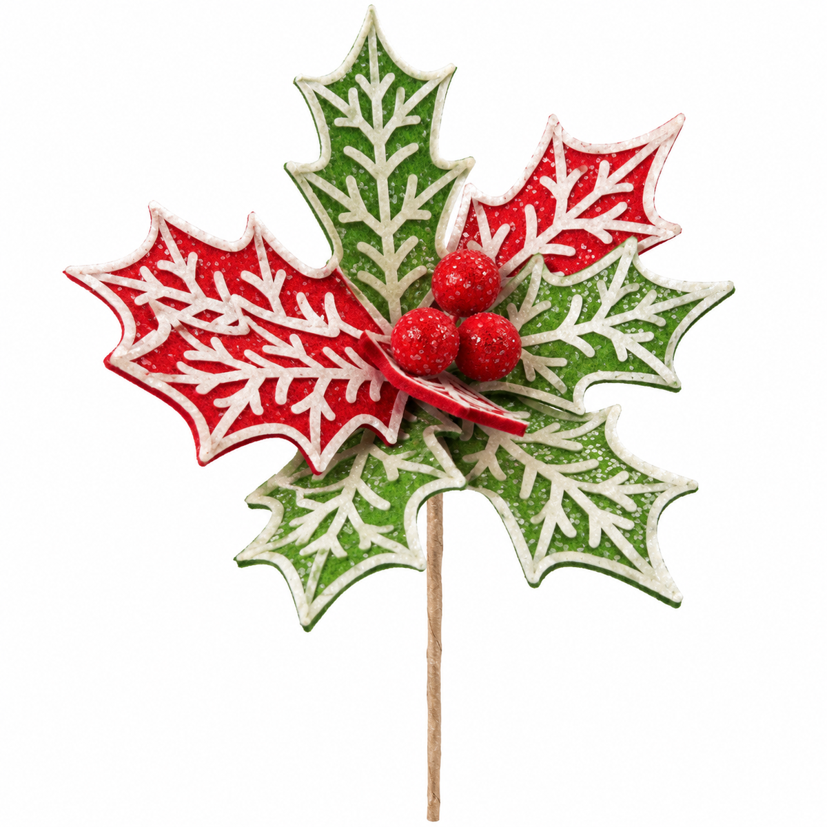 Whimsical Red & Green Poinsettia