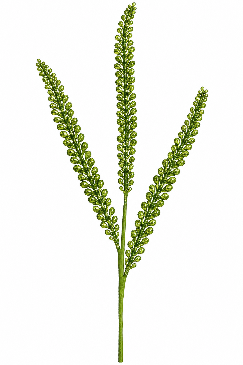 Green Glitter Fern Spray