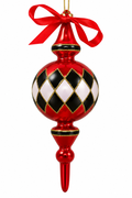 9" Wide Glass Finial Ornament