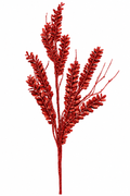 Red Glitter Fern Spray